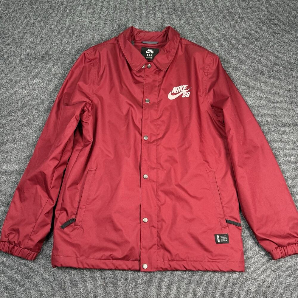 Nike SB Coaches Button Red Varsity Jacket Men’s Size Large Skateboarding